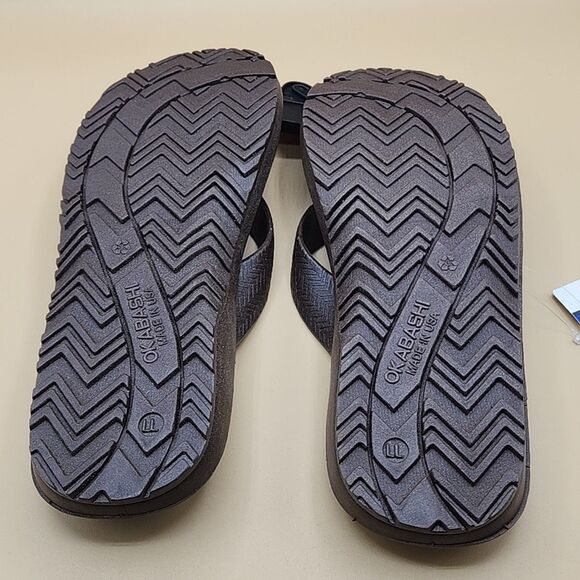 Okabashi Surf Mens LL (9-10) Brown Supportive Flip Flop Sandals NEW USA - Picture 7 of 8